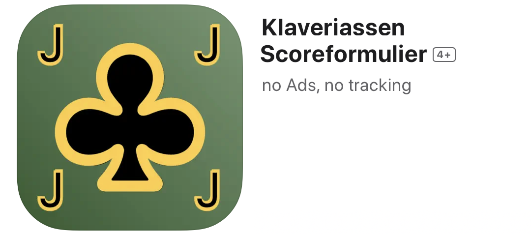 Klaverjassen Scoreformulier